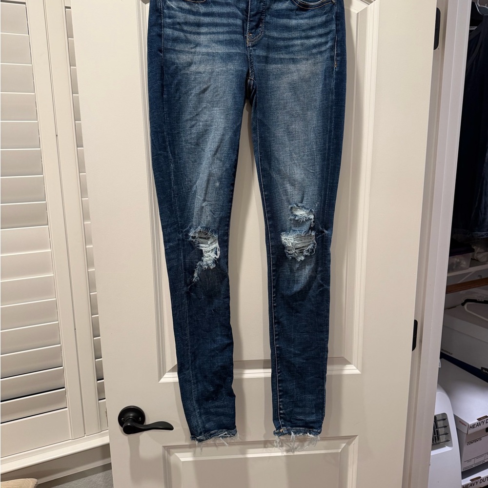 Buckle Dark Blue Distressed Skinny Jeans